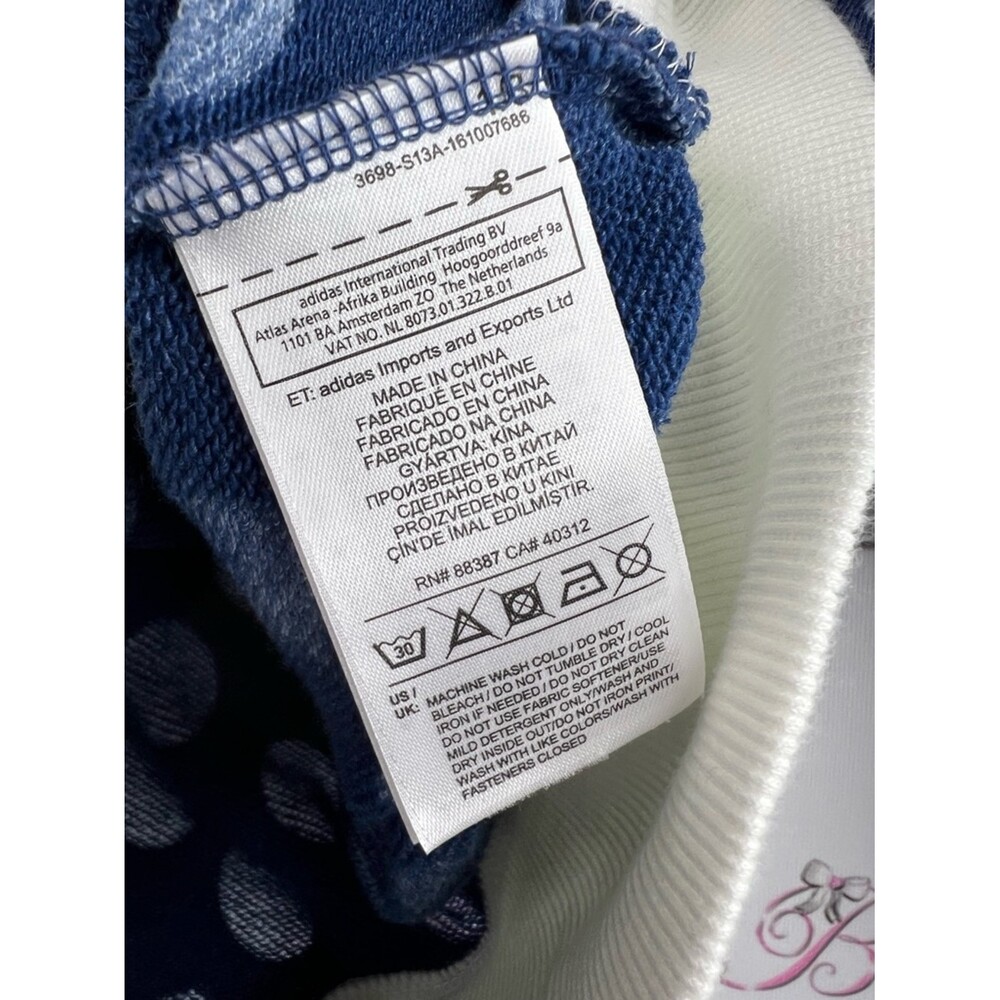 adidas sweater zip up dotted collared Navy and White Polka Dot Track Jacket - Picture 13 of 15